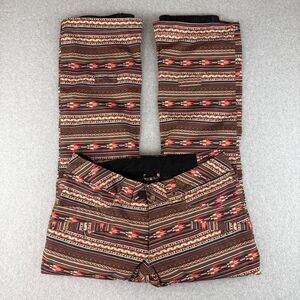 PWDR Room Women's Aztec Tribal Pattern Ski Snowboard Snow Pants Sz M w/ Gaiters